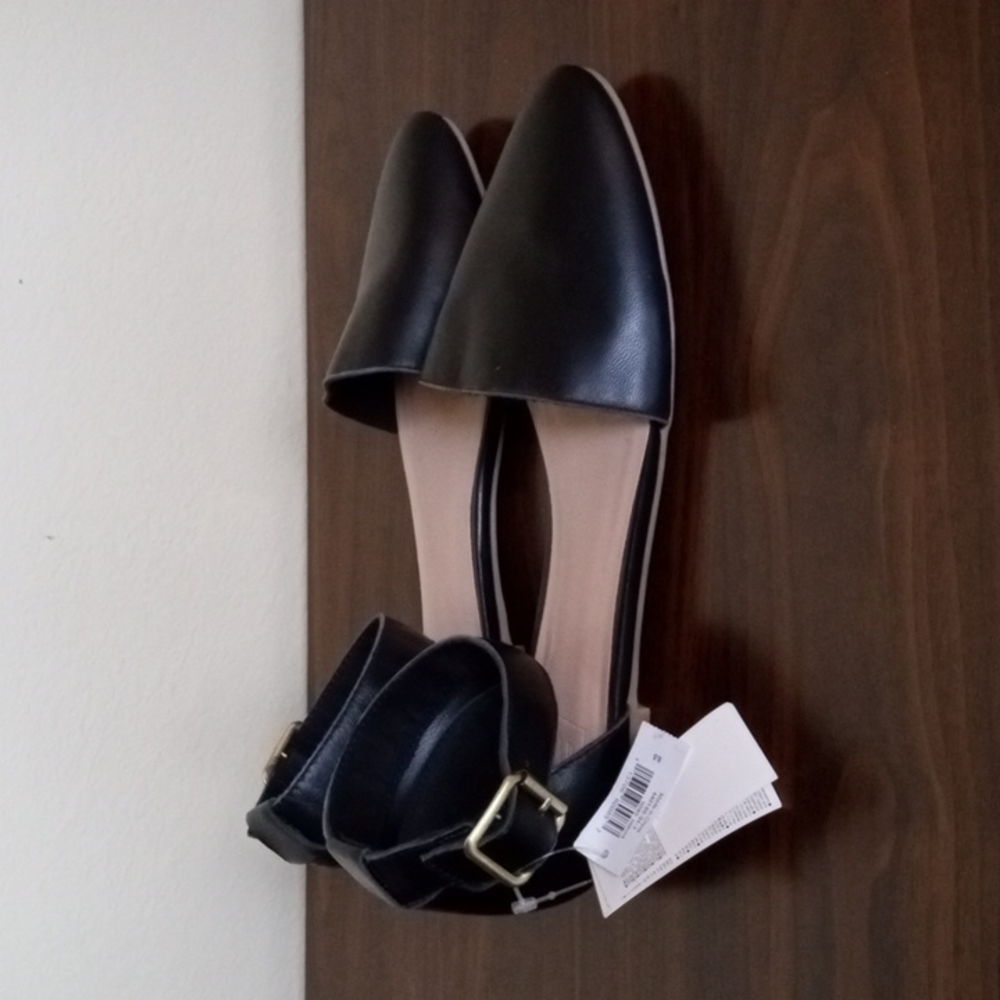 Gap Leather Ankle Strap Flats